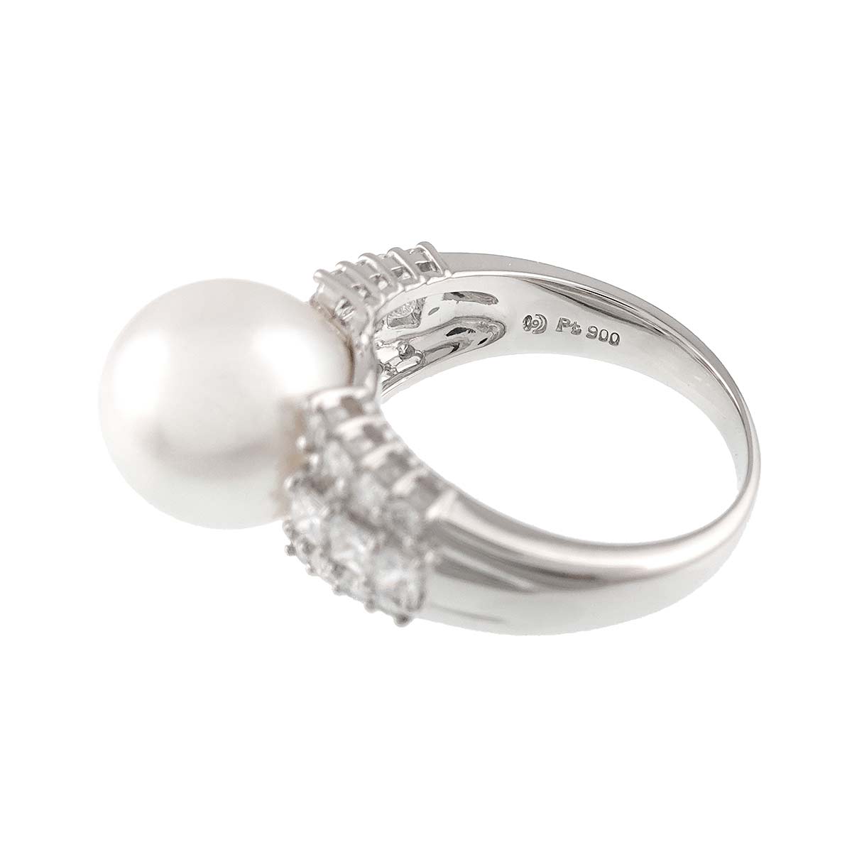 South Sea pearl 11.1mm Diamond 0.72ct Ring Pt size6.25-6.5(US)
