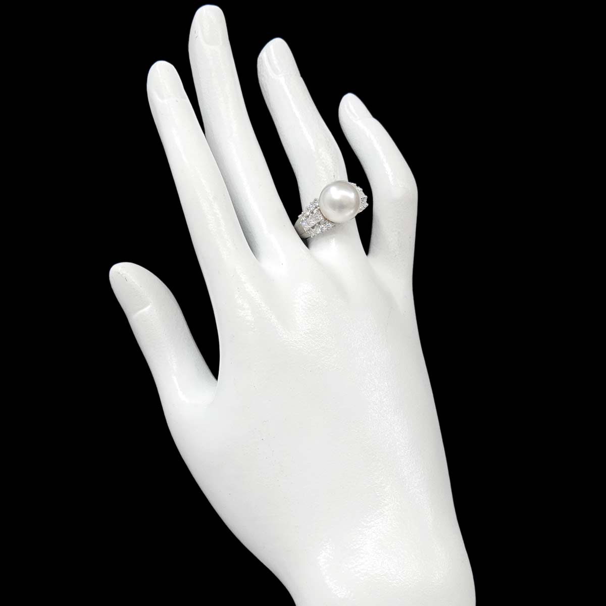 South Sea pearl 11.1mm Diamond 0.72ct Ring Pt size6.25-6.5(US)