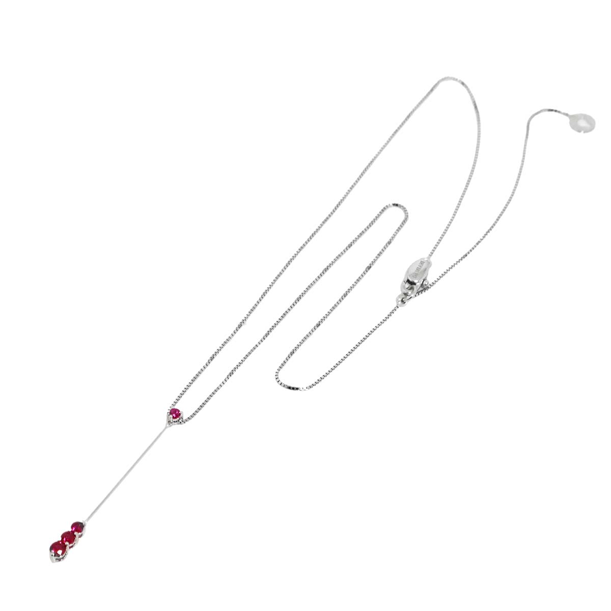 Ruby Diamond Necklace 18K WG 750