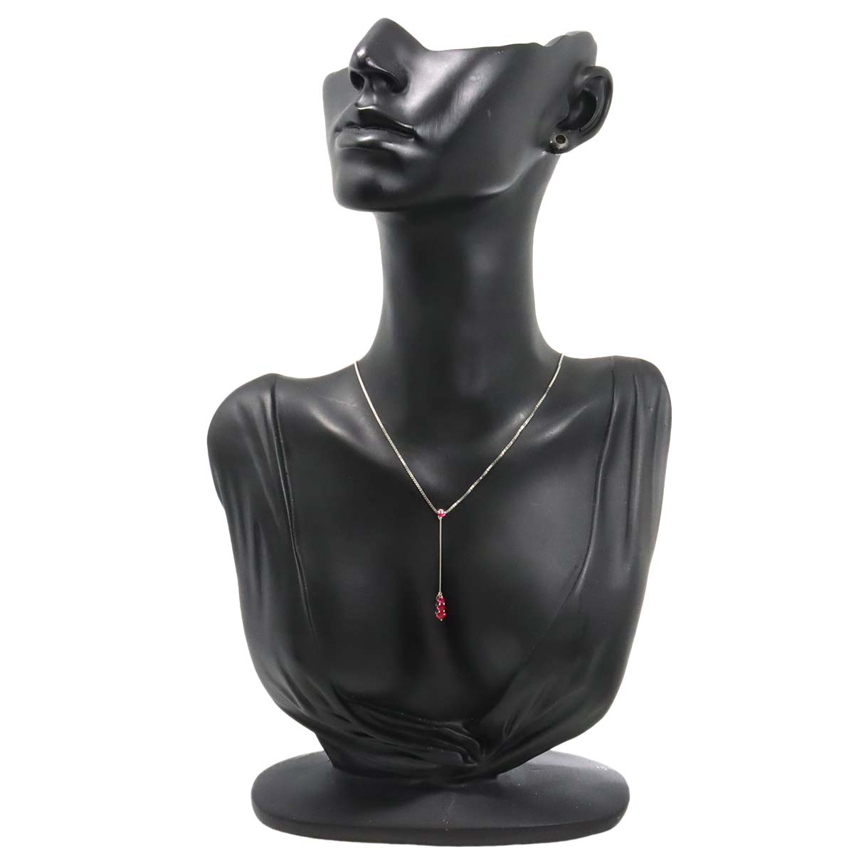 Ruby Diamond Necklace 18K WG 750
