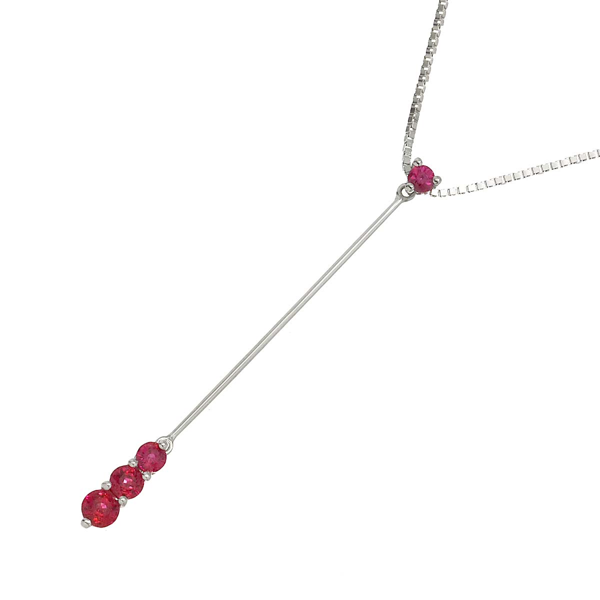 Ruby Diamond Necklace 18K WG 750