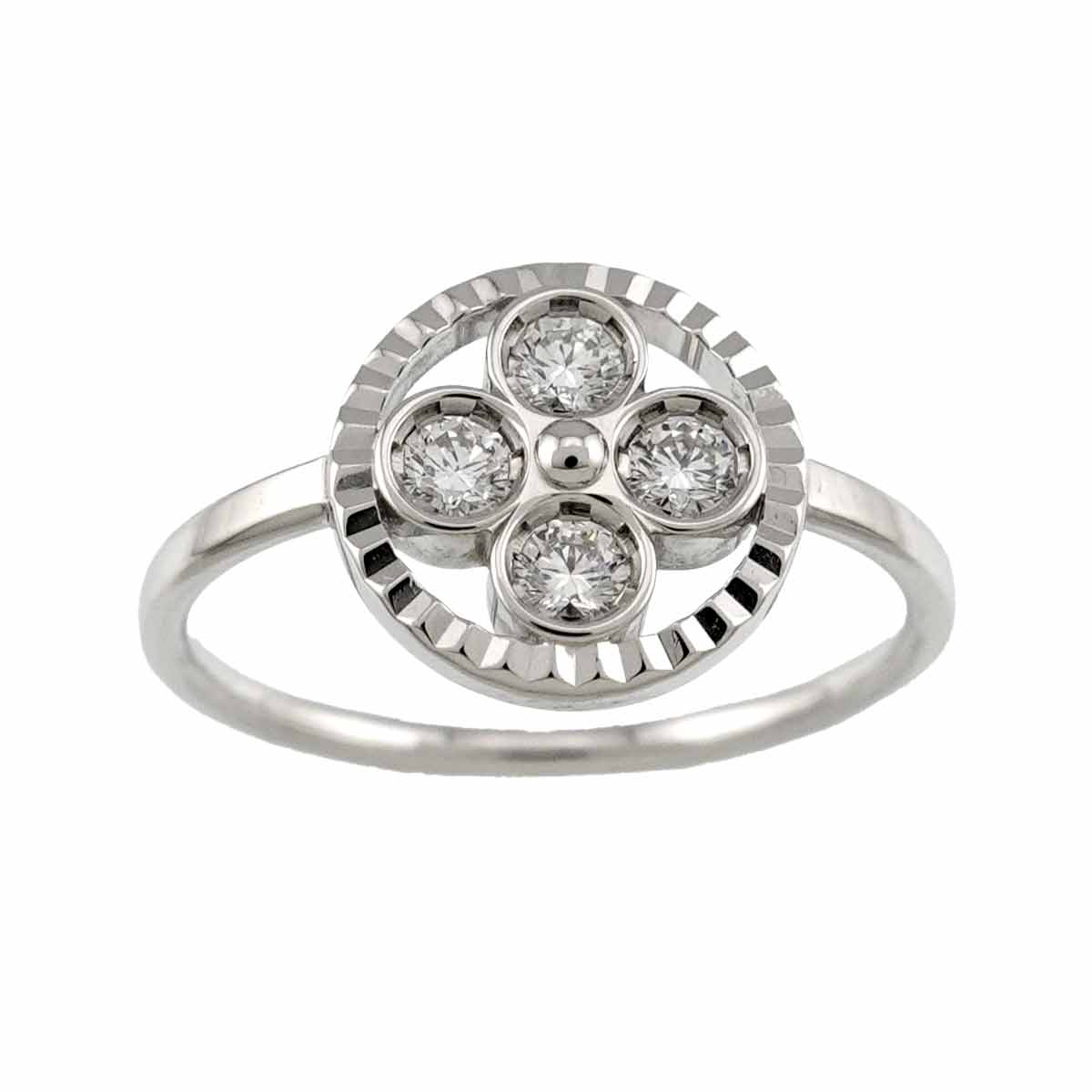 Sun Blossom Diamond Ring 18K WG 750 size49 4.75-5(US)