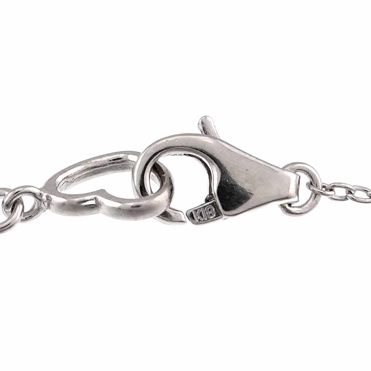 Heart Motif Diamond 0.20ct Necklace 18K White Gold 750