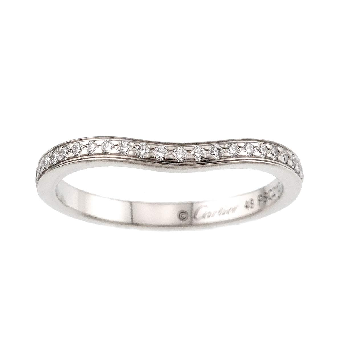 Ballerine Half Diamond Ring Pt Pt size48 4.5(US)