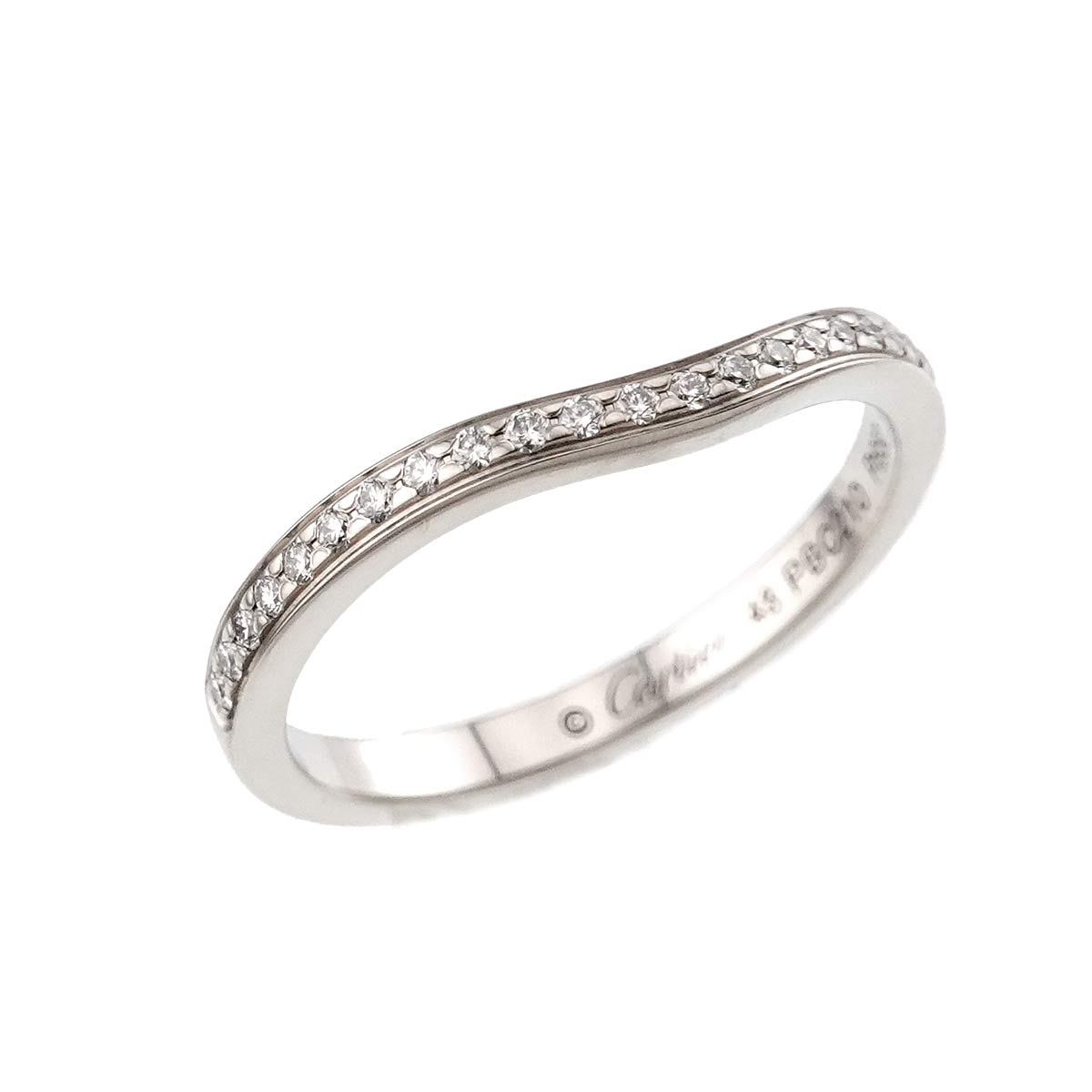 Ballerine Half Diamond Ring Pt Pt size48 4.5(US)