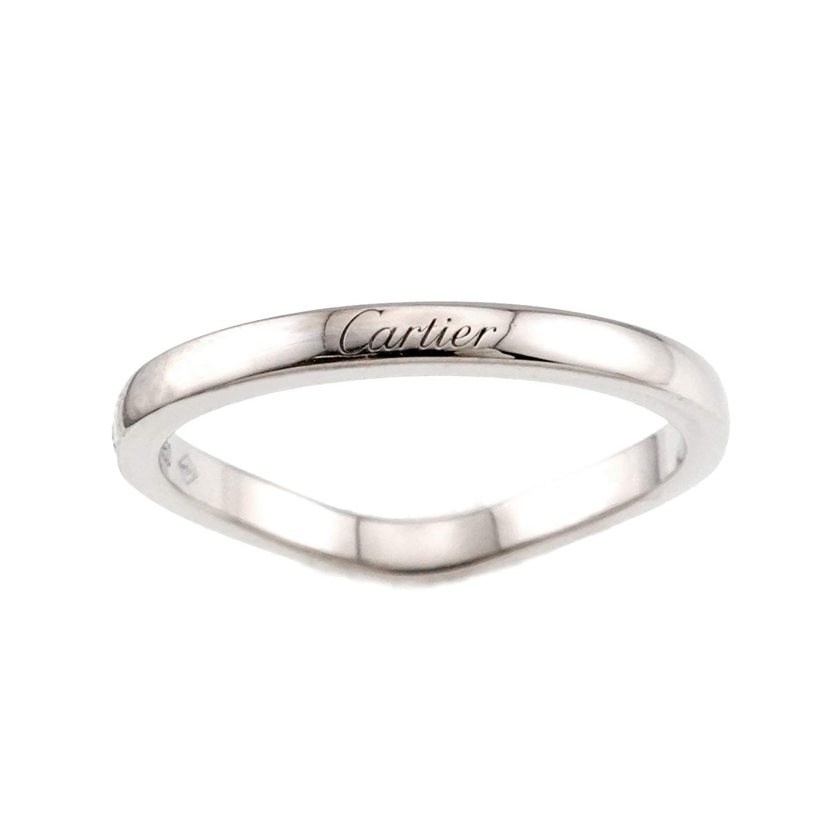 Ballerine Half Diamond Ring Pt Pt size48 4.5(US)