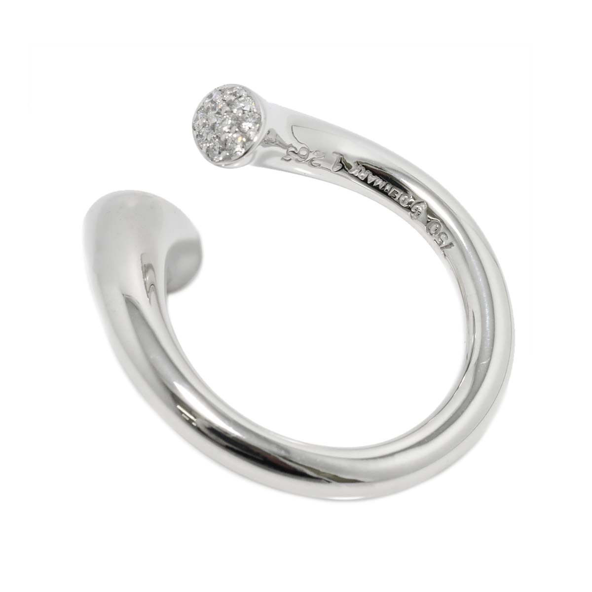 Tourmaline 1.263ct Diamond Ring 18K WG size6.25-6.5(US)