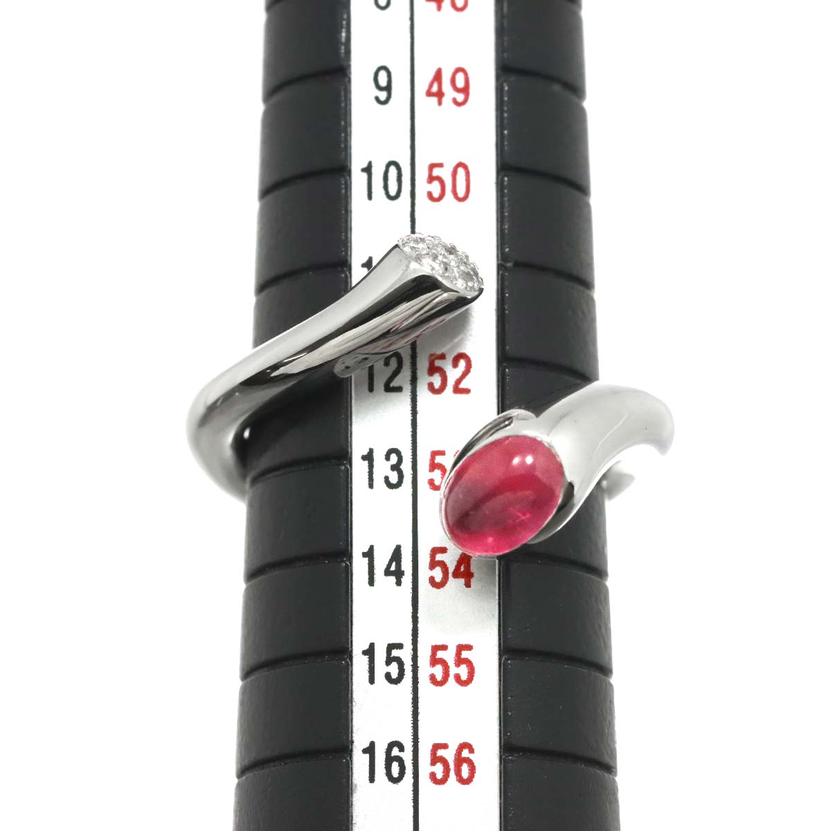 Tourmaline 1.263ct Diamond Ring 18K WG size6.25-6.5(US)