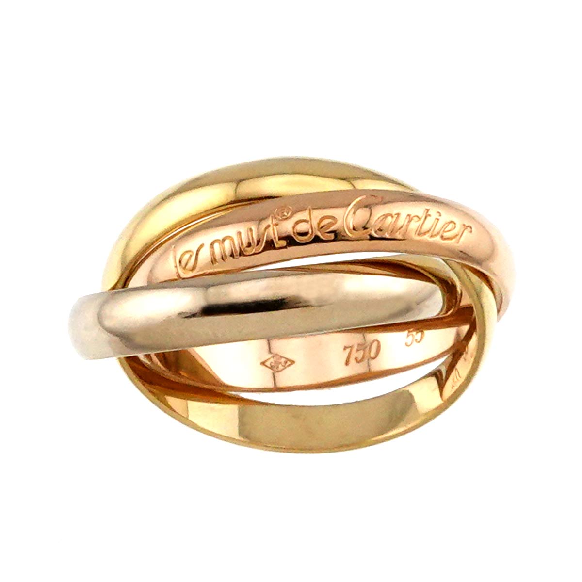 Trinity MM Ring 18K YG WG PG 750 Size55 6.75-7.25(US)