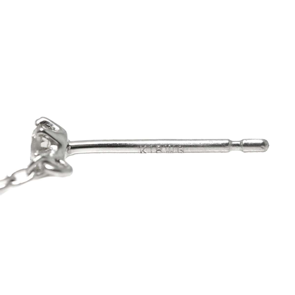 Diamond 0.15ct/0.15ct Earrings Pierced 18K K18 WG 750