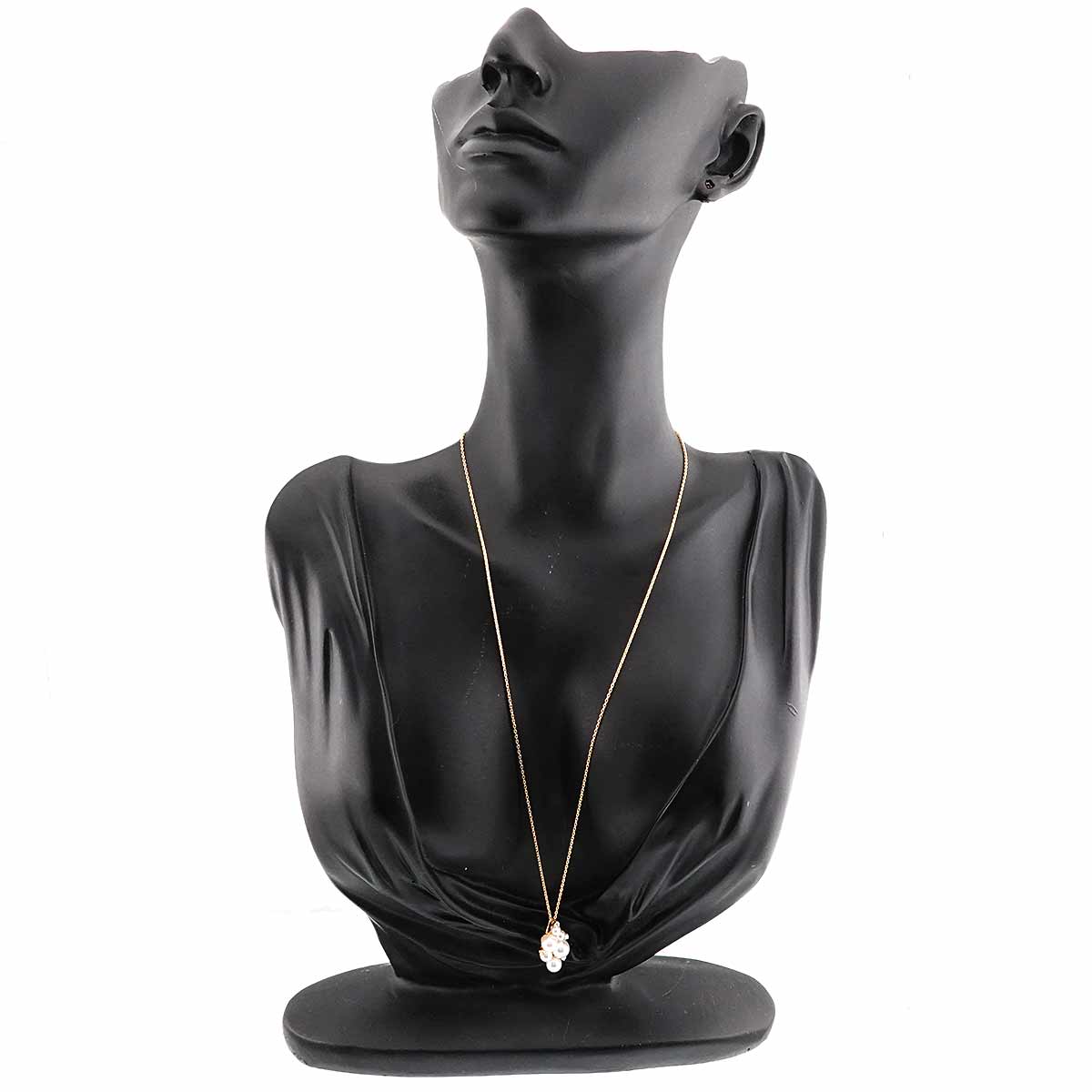 Akoya Pearl 5.8-3.0mm Diamond 0.07ct Necklace 18K K18 YG 750