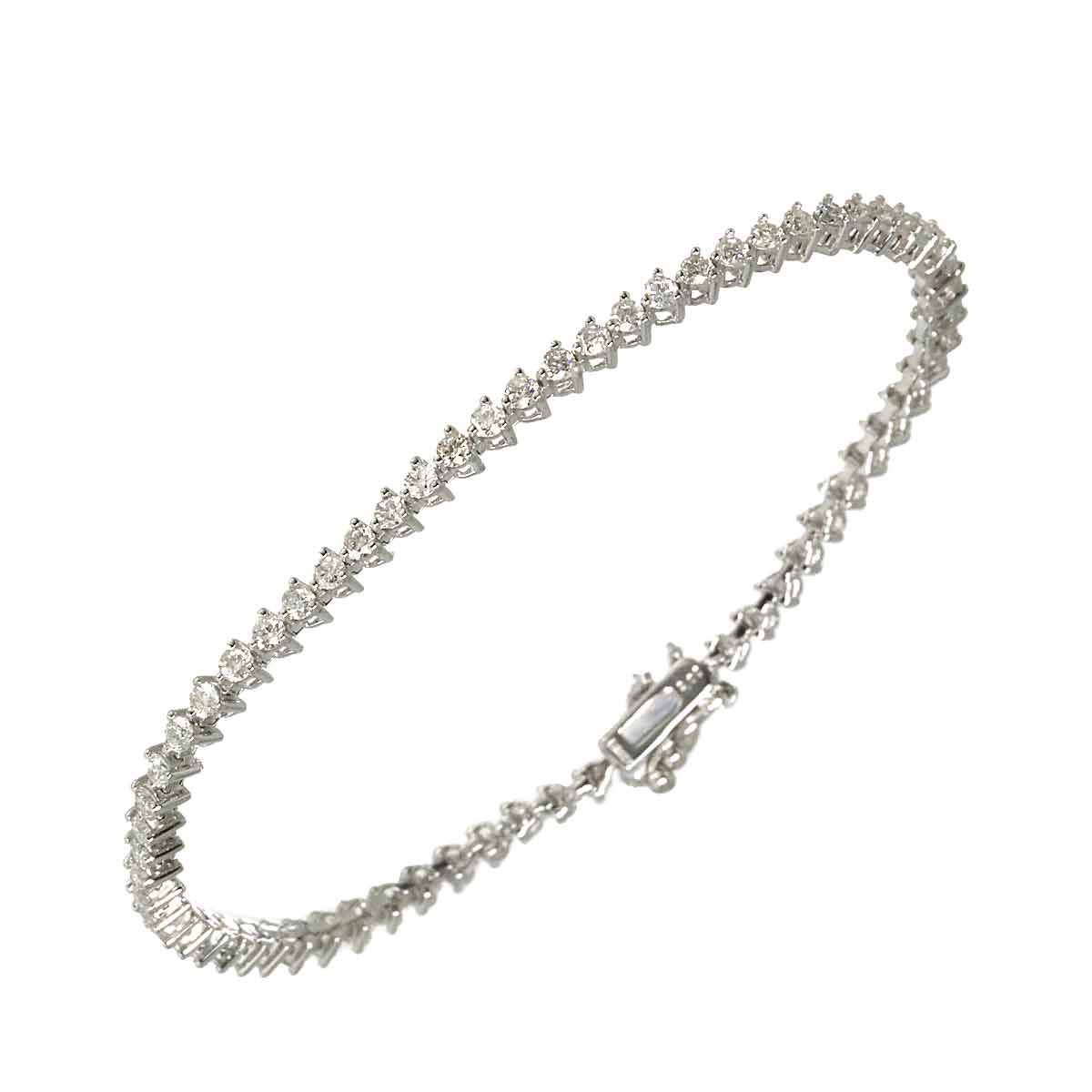 Diamond 2.00ct Bracelet 18K K18 WG White Gold 750