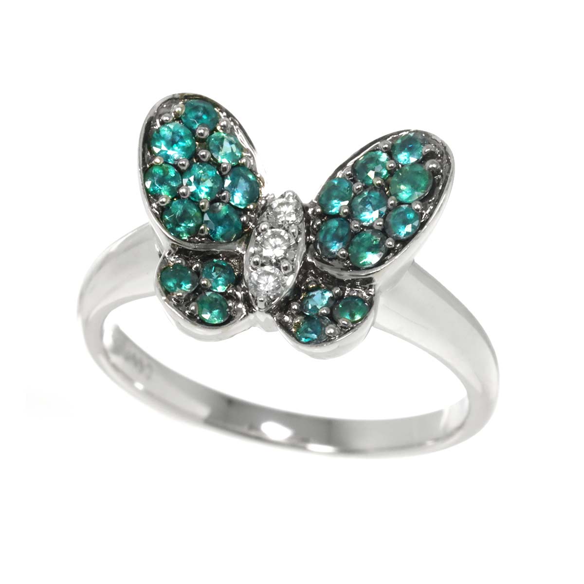 Alexandrite 0.60ct Diamond 0.06ct Ring 18K K18 WG White Gold size6(US)