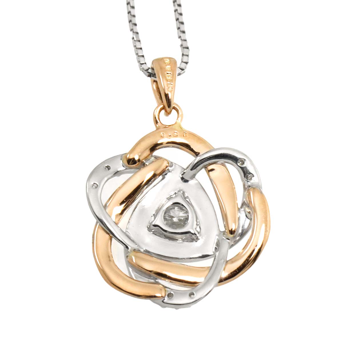 Diamond 0.23ct Necklace 18K K18 WG PG White Gold 750