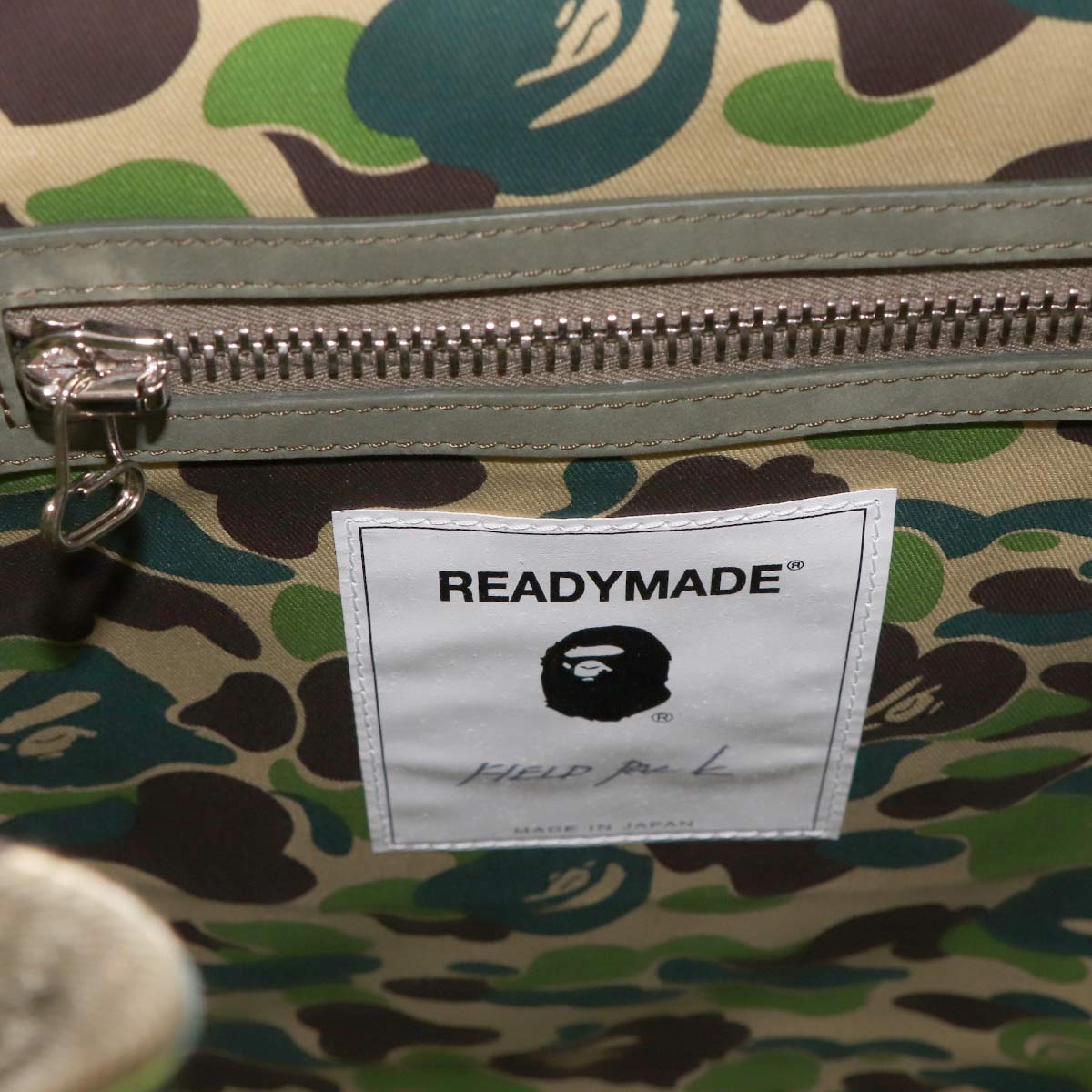 A BATHING APE Field Pack Backpack Cotton Khaki Shark