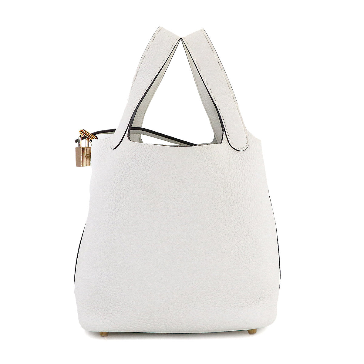 Picotin Lock PM Hand Bag Taurillon Clemence New White