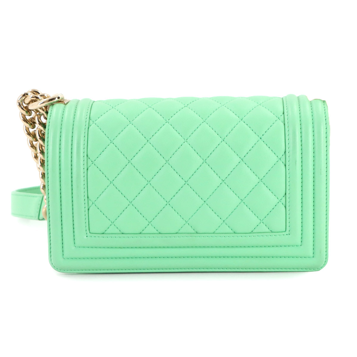 BOY CHANEL Small Chain Shoulder Bag Leather Light green A67085