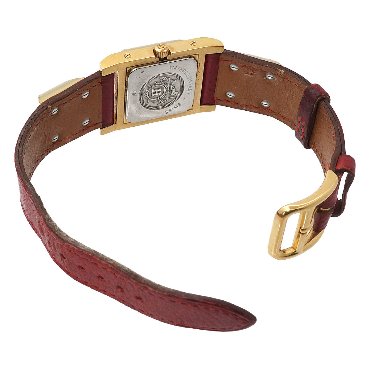 Medor Vintage pyramid Gold studs Quartz White Dial Ladies