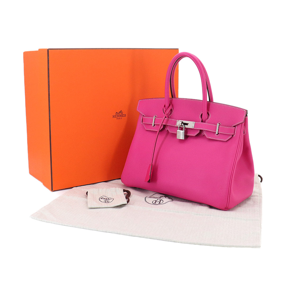 Candy Birkin 30 Epsom Rose Tyrien Ruby Hand Bag Purse Pink