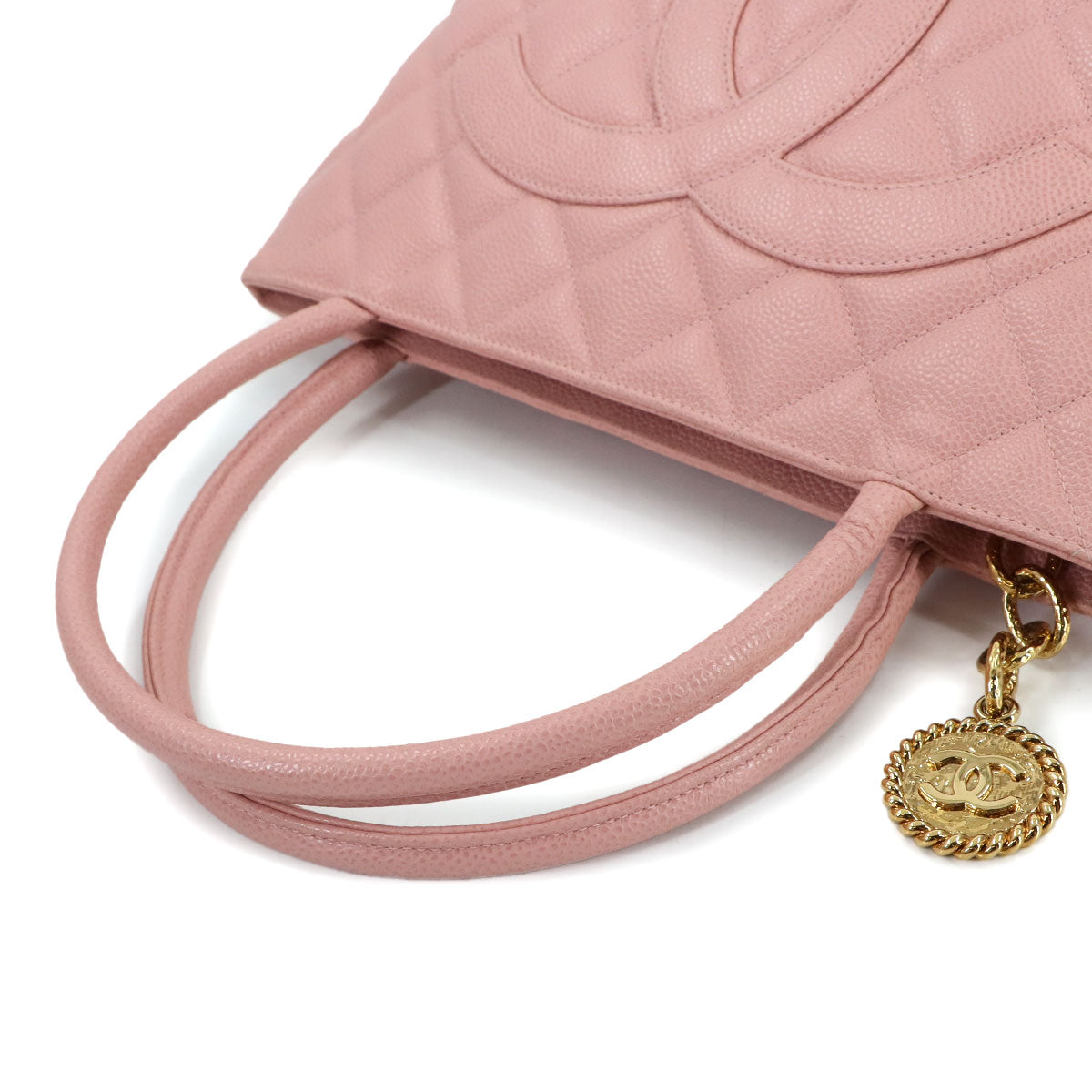 Medallion Tote Bag Leather Pink A01804 Coco Logos