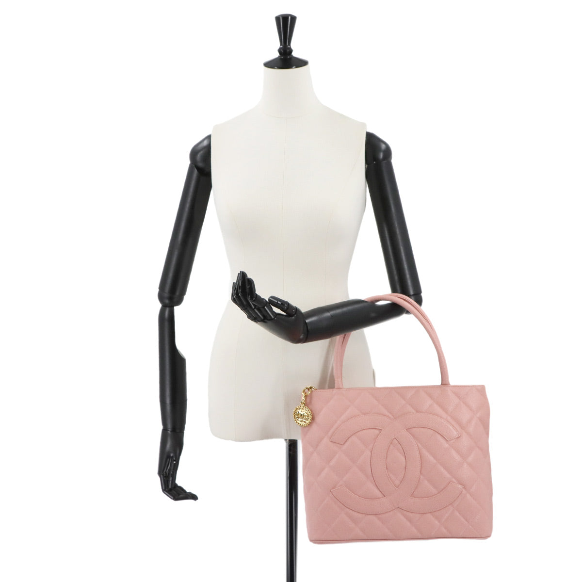 Medallion Tote Bag Leather Pink A01804 Coco Logos
