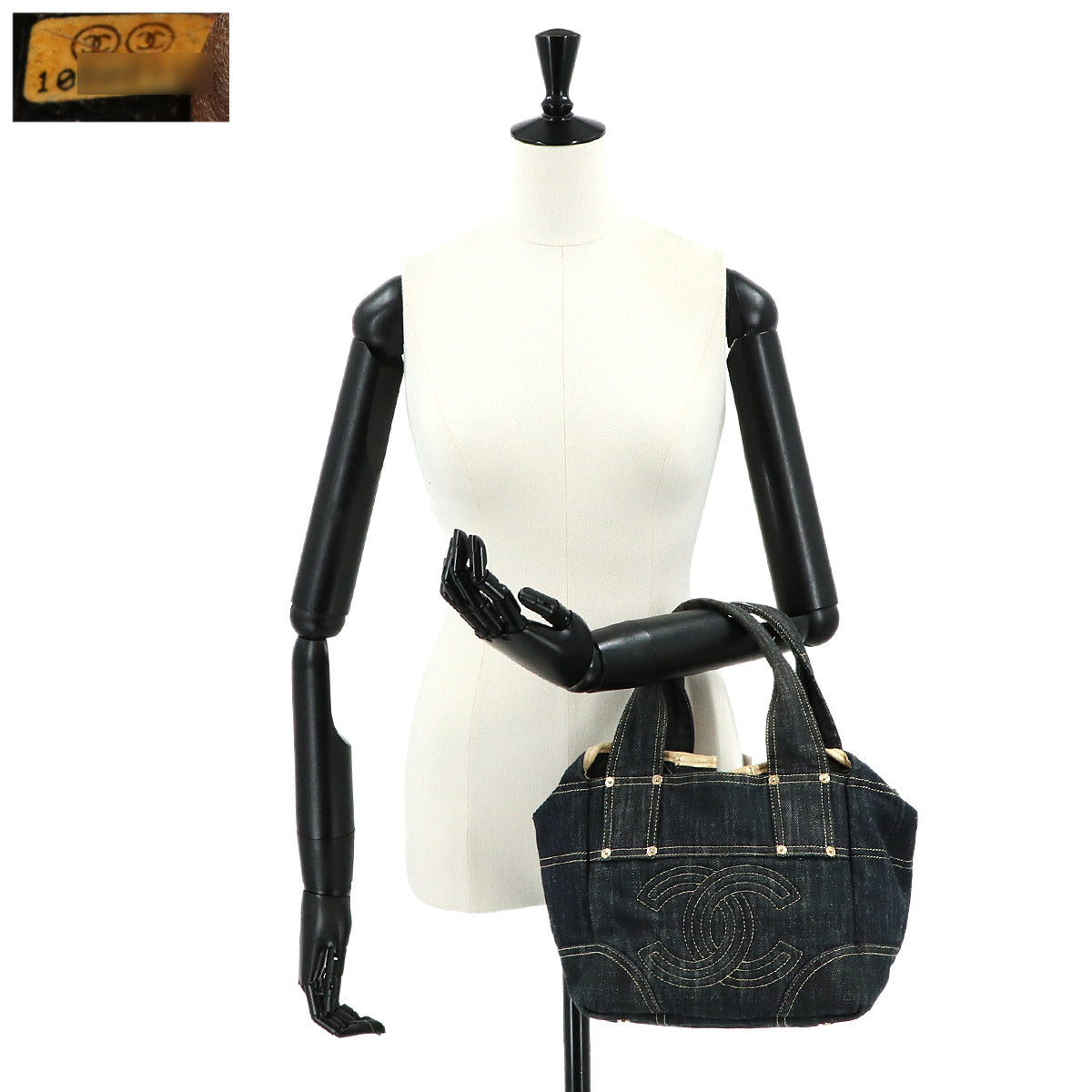 Sparkling denim Hand Bag Denim Indigo blue A31985 Purse