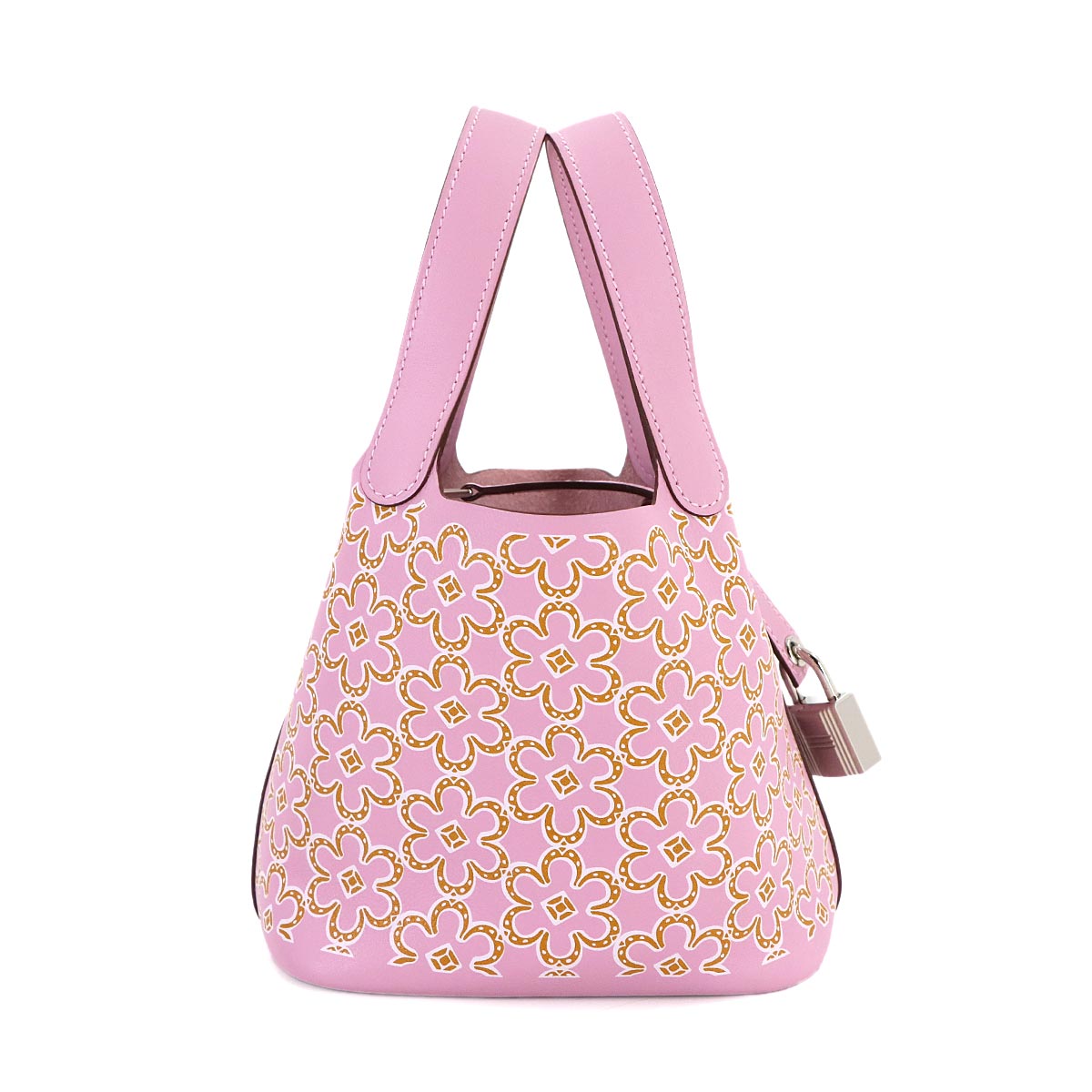 Picotin Lock Micro Lucky Daisy Hand Bag Swift Mauve sylvestre