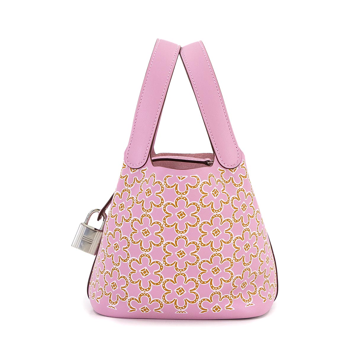 Picotin Lock Micro Lucky Daisy Hand Bag Swift Mauve sylvestre