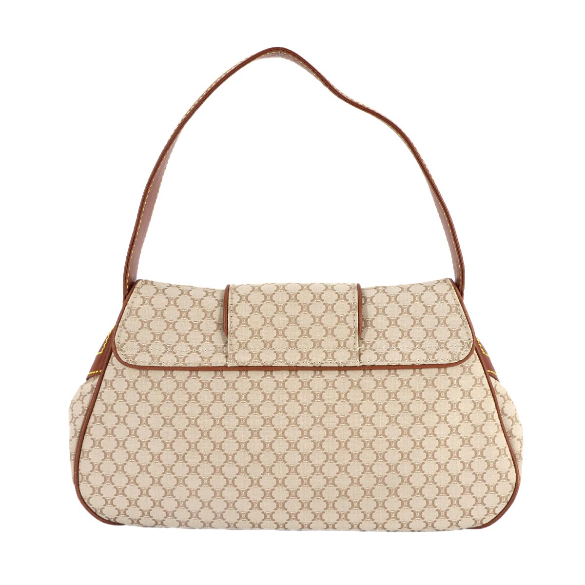 Macadam Hand Bag Canvas Leather Beige Brown Purse Vintage