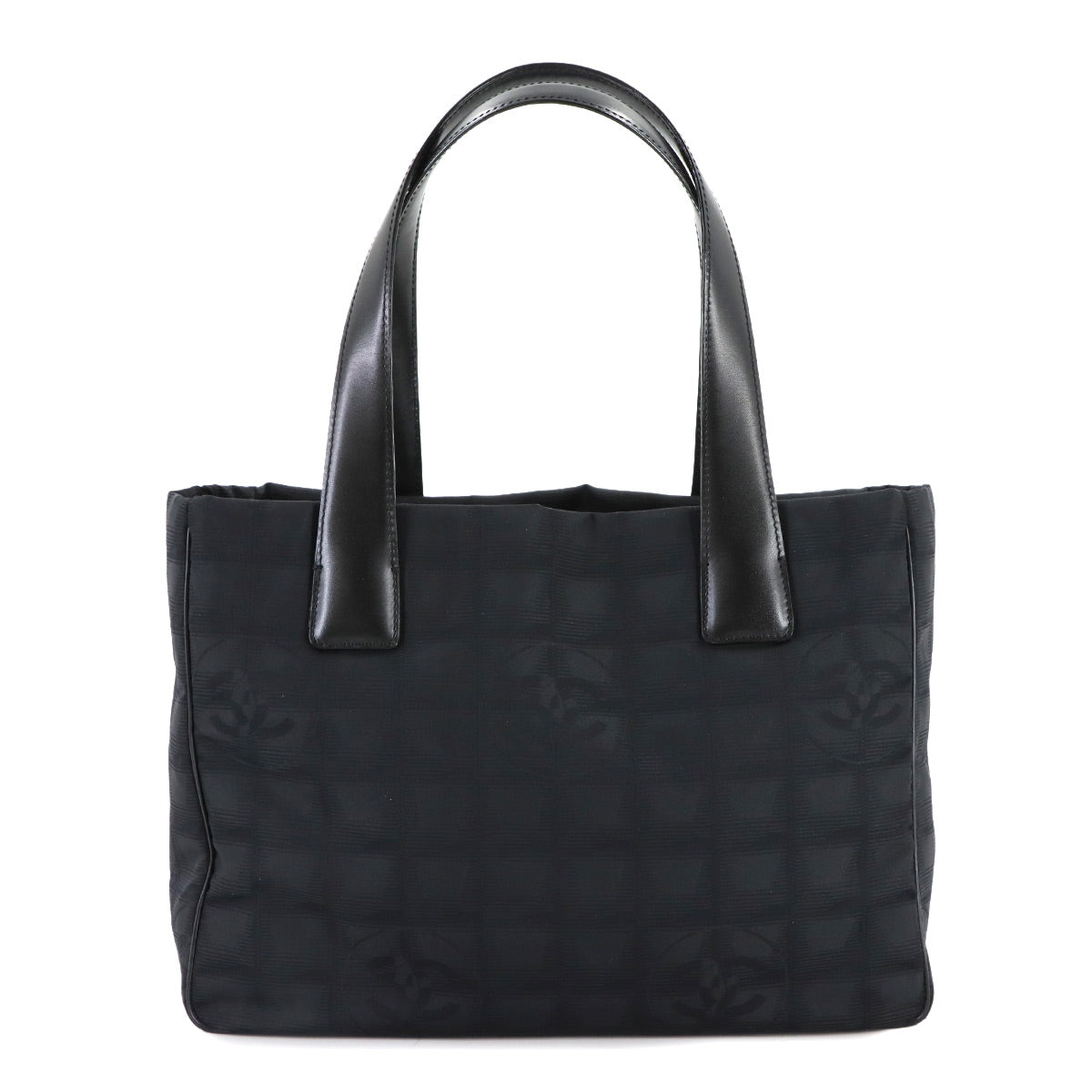 New Travel Line Tote PM Bag Nylon Jacquard Leather Black A20457