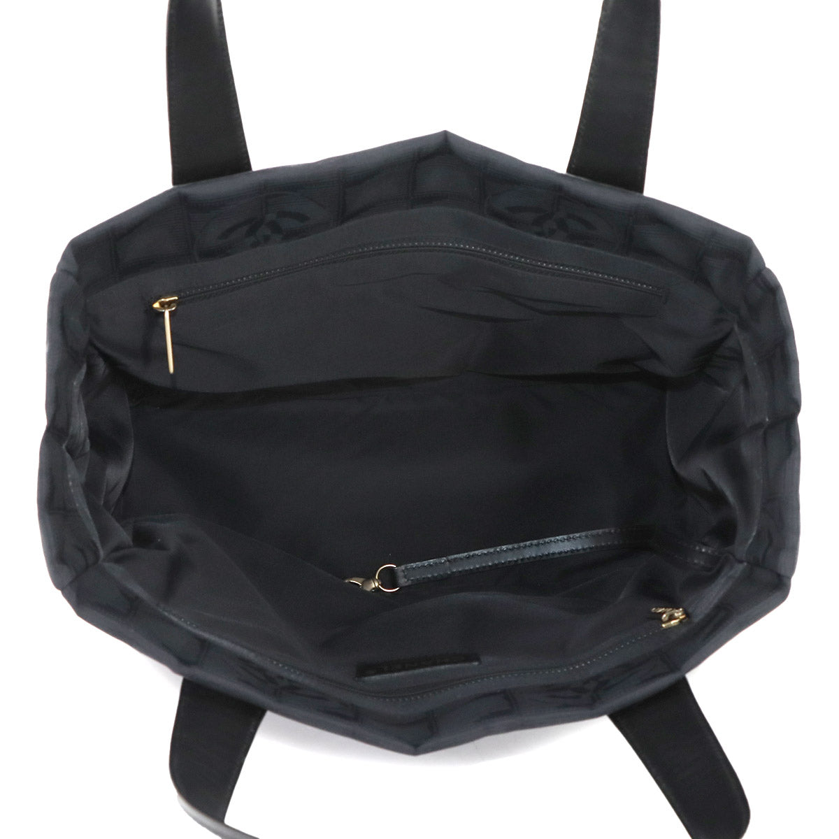 New Travel Line Tote PM Bag Nylon Jacquard Leather Black A20457