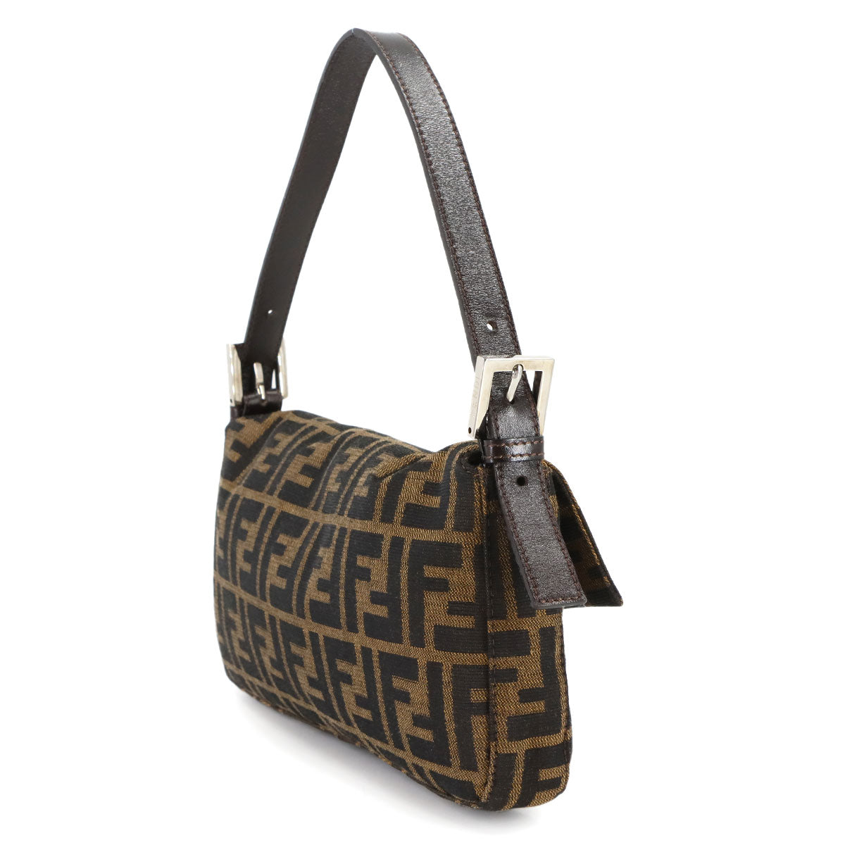 Zucca Mamma Baguette Shoulder Bag Canvas Leather Brown 26424