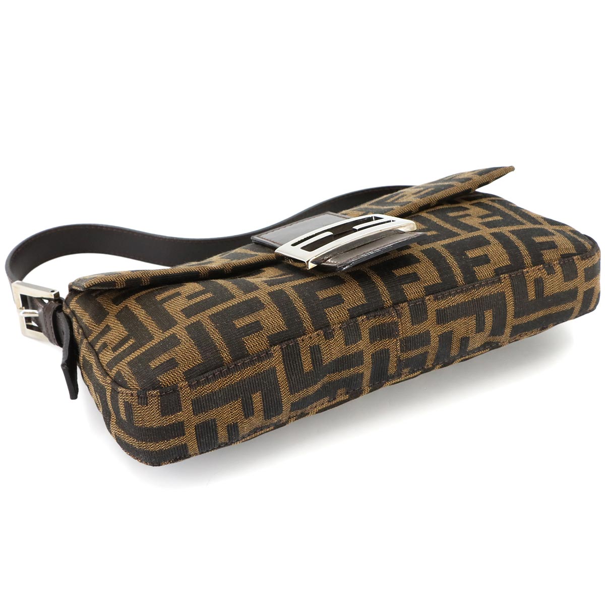 Zucca Mamma Baguette Shoulder Bag Canvas Leather Brown 26424