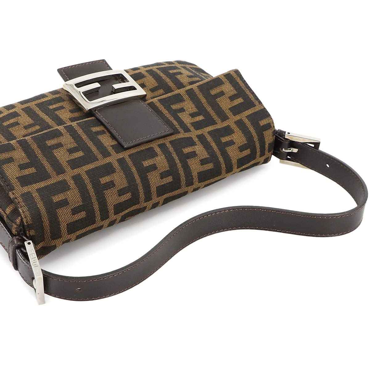 Zucca Mamma Baguette Shoulder Bag Canvas Leather Brown 26424