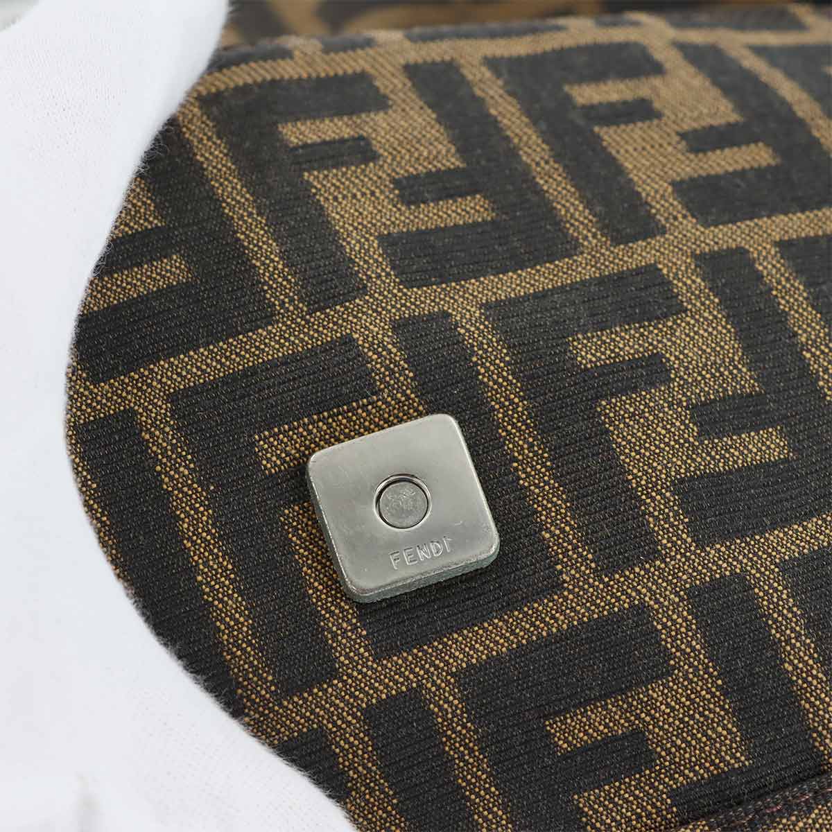 Zucca Mamma Baguette Shoulder Bag Canvas Leather Brown 26424