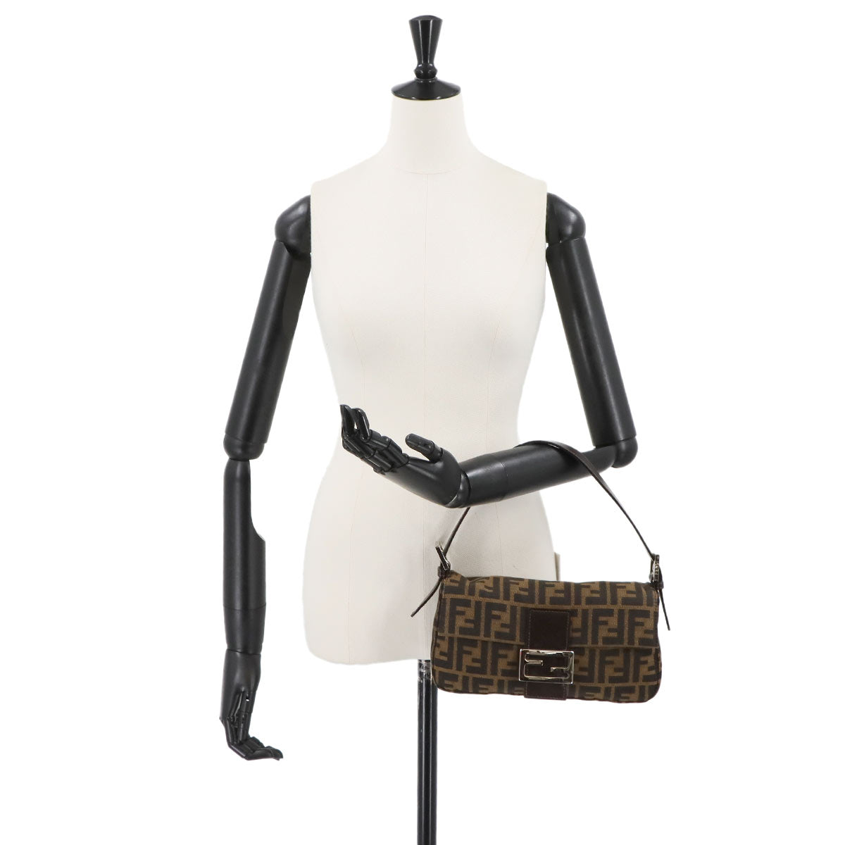 Zucca Mamma Baguette Shoulder Bag Canvas Leather Brown 26424