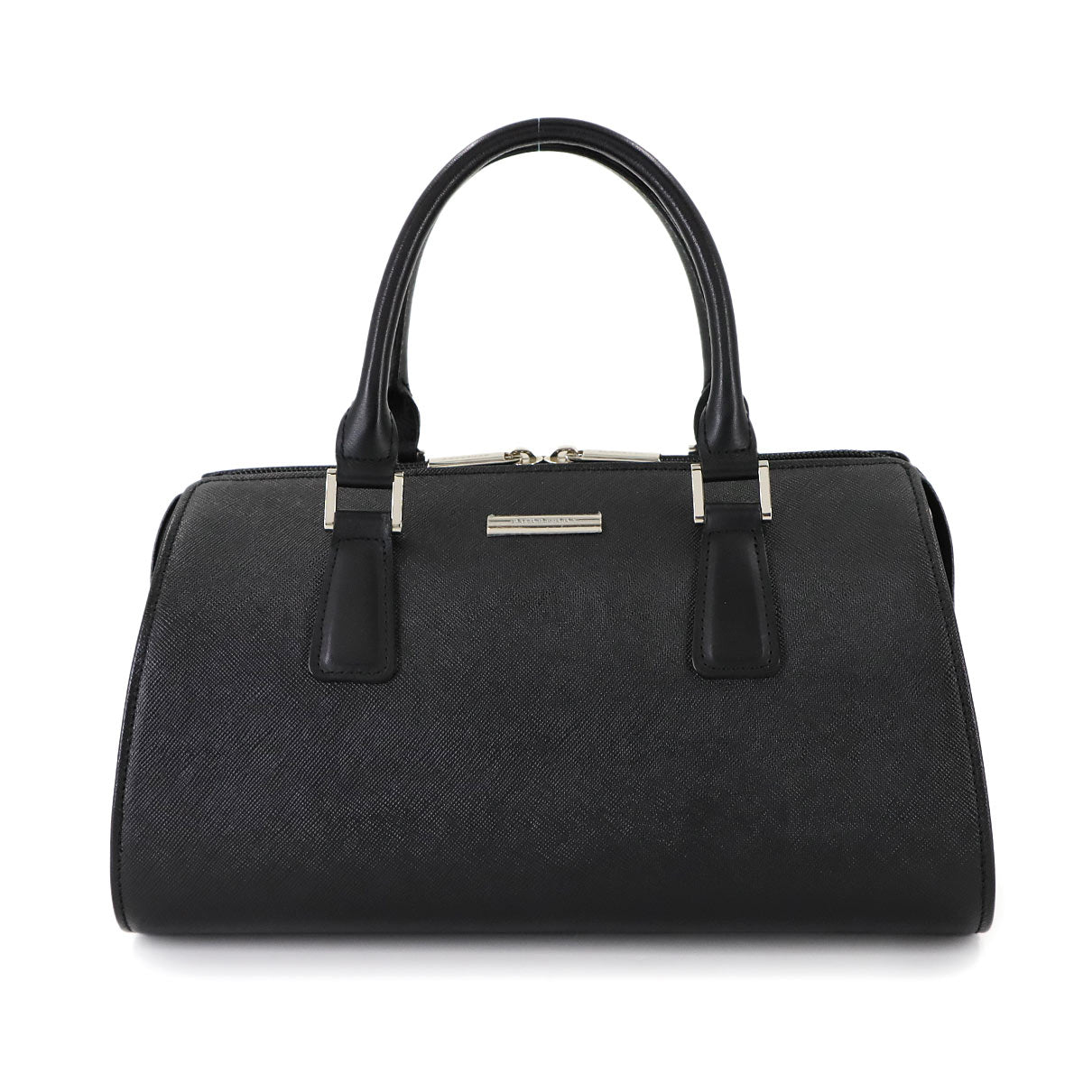 Hand Bag Leather Black Plaid Purse