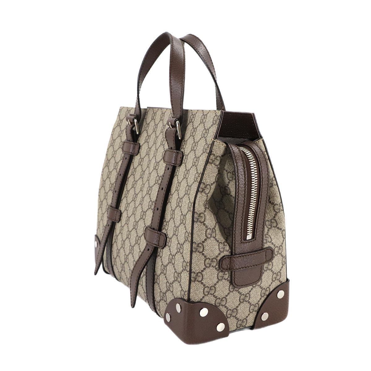 GG Supreme Tote Bag Beige Brown Leather 643814 Purse