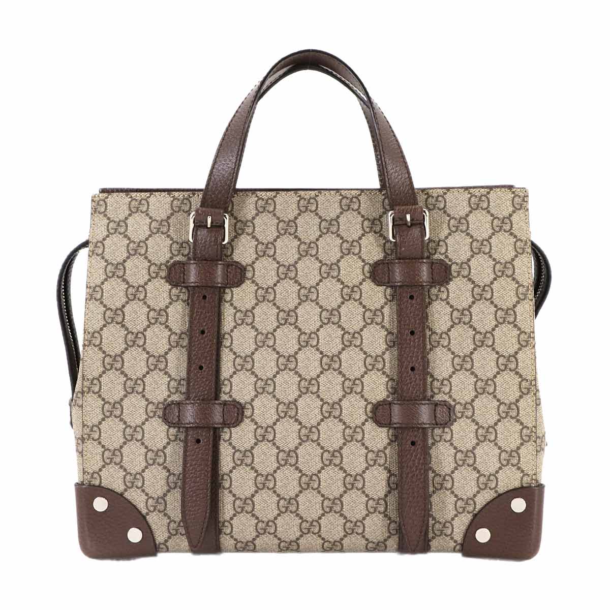 GG Supreme Tote Bag Beige Brown Leather 643814 Purse