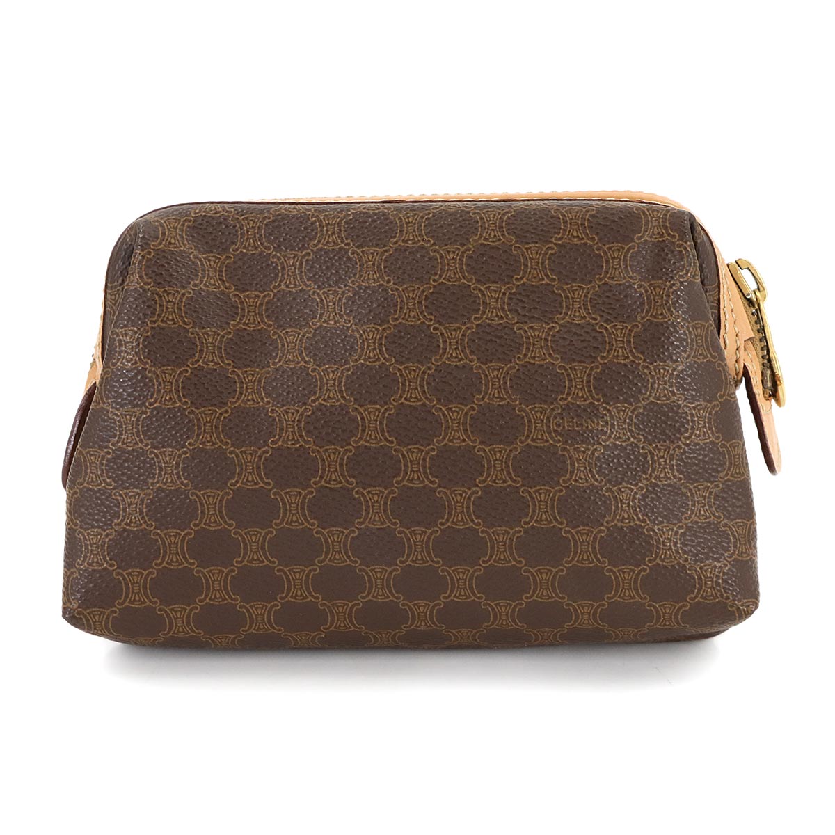 Macadam Pouch PVC Leather Brown Vintage Purse