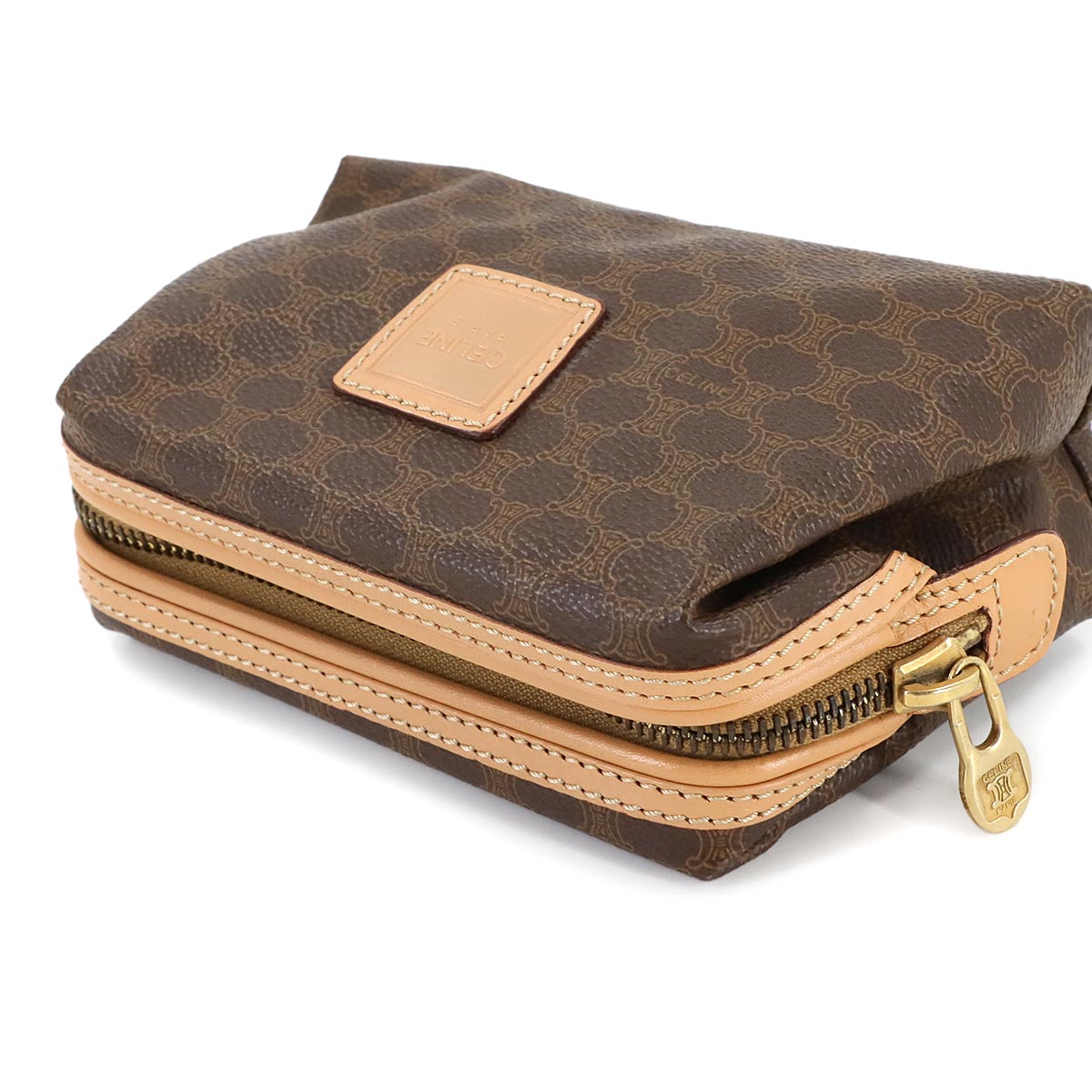 Macadam Pouch PVC Leather Brown Vintage Purse