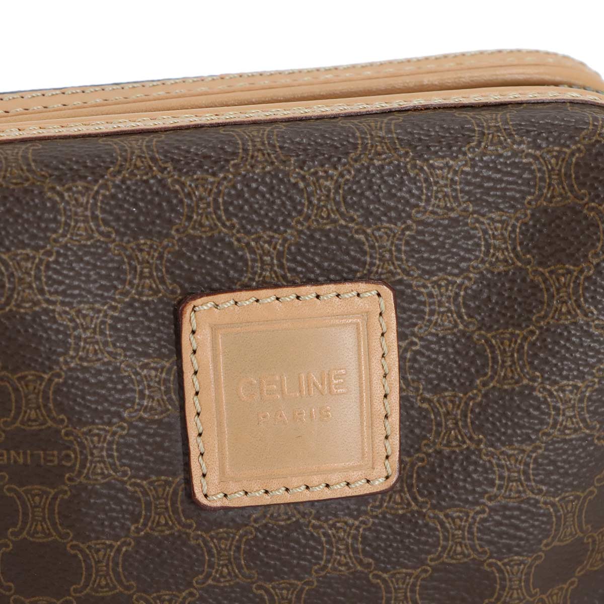 Macadam Pouch PVC Leather Brown Vintage Purse