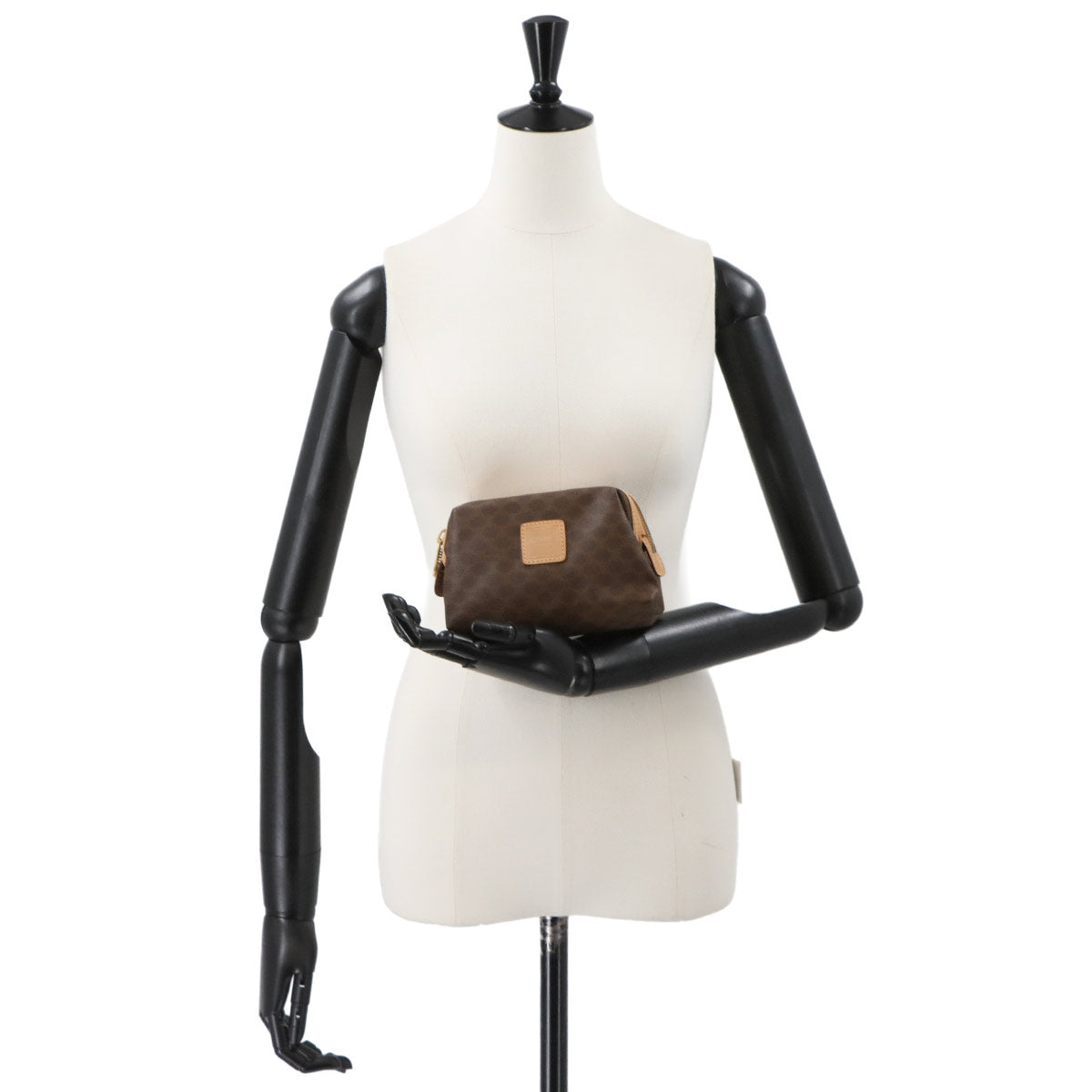 Macadam Pouch PVC Leather Brown Vintage Purse