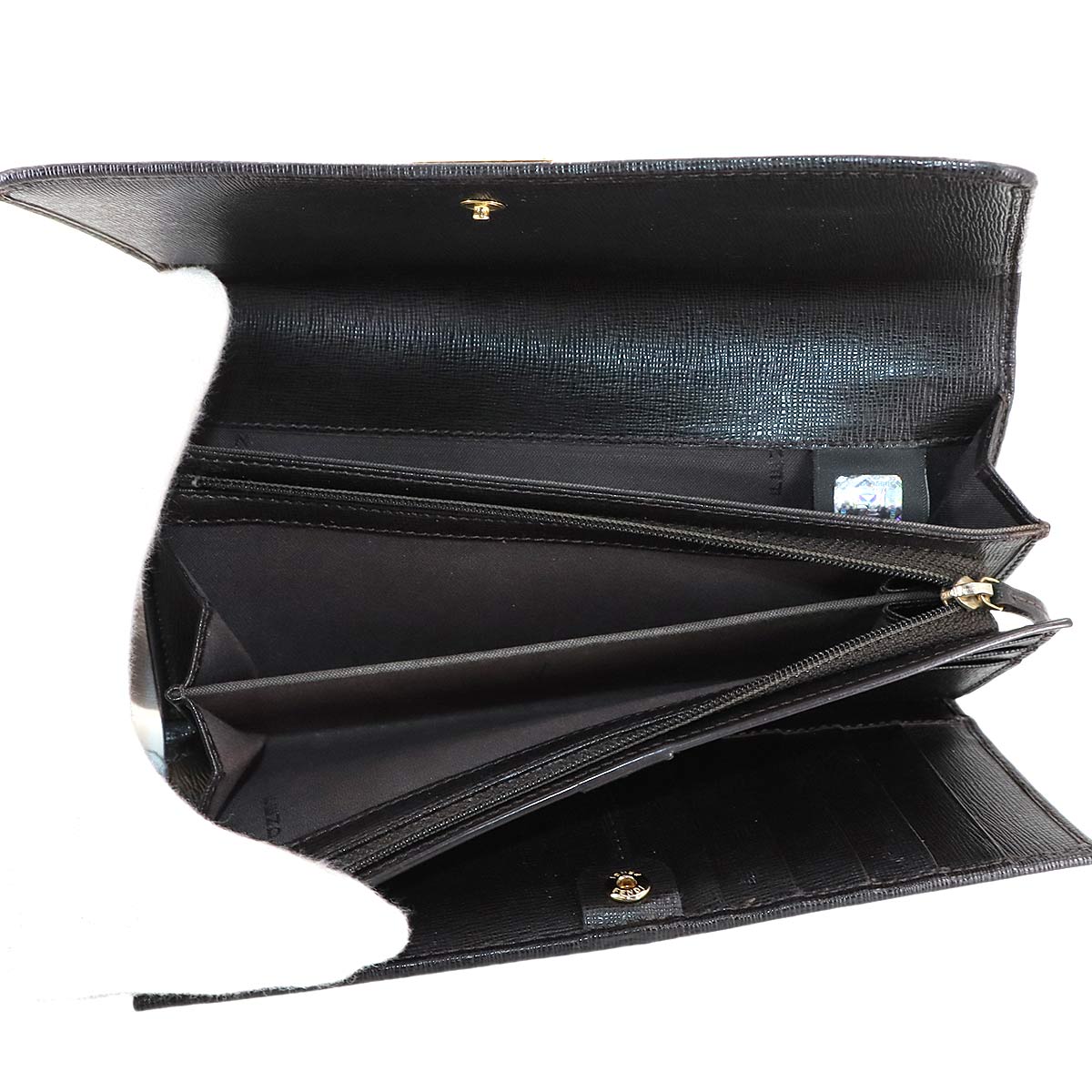 Zucca Long Wallet PVC Leather Brown Black 8M0297 Purse