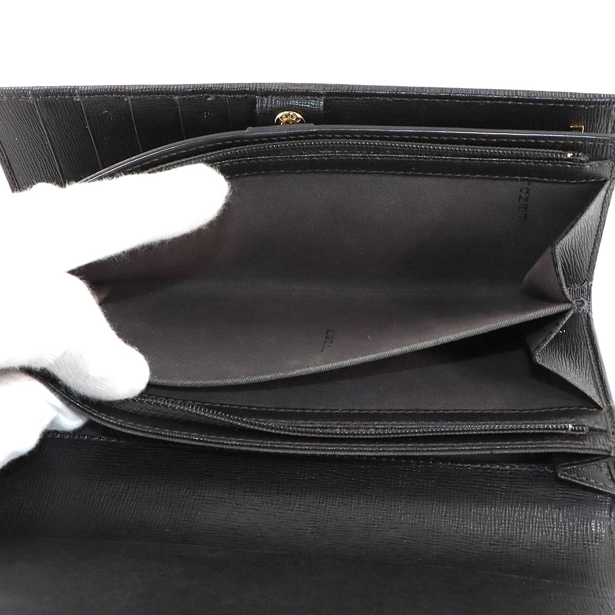 Zucca Long Wallet PVC Leather Brown Black 8M0297 Purse