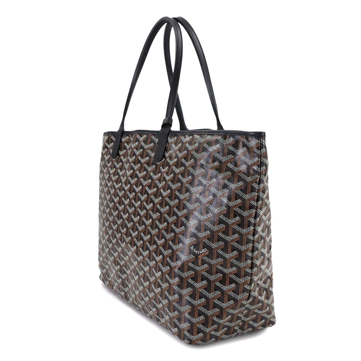 Saint Louis PM Tote Bag PVC Leather Black Herringbone Unisex