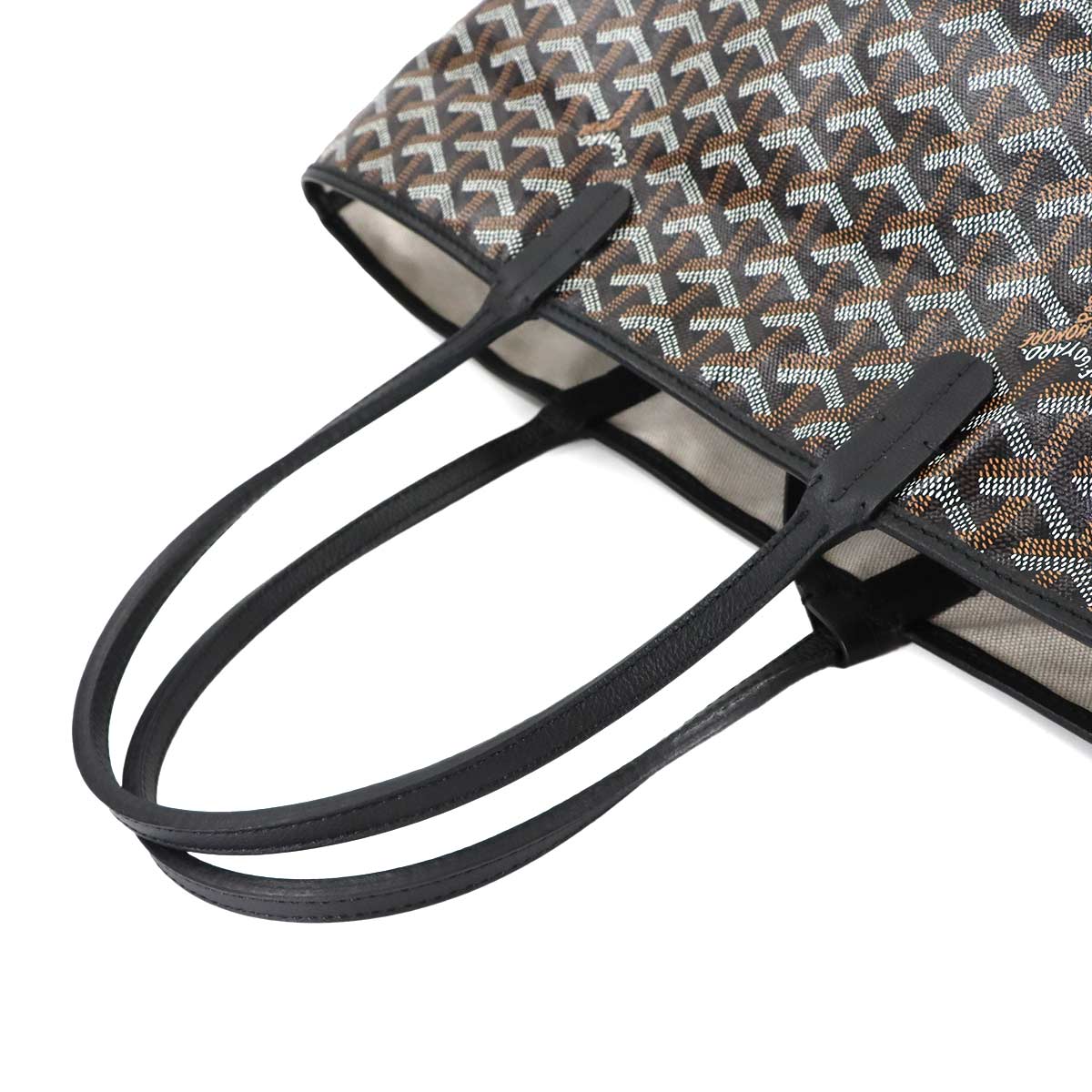 Saint Louis PM Tote Bag PVC Leather Black Herringbone Unisex