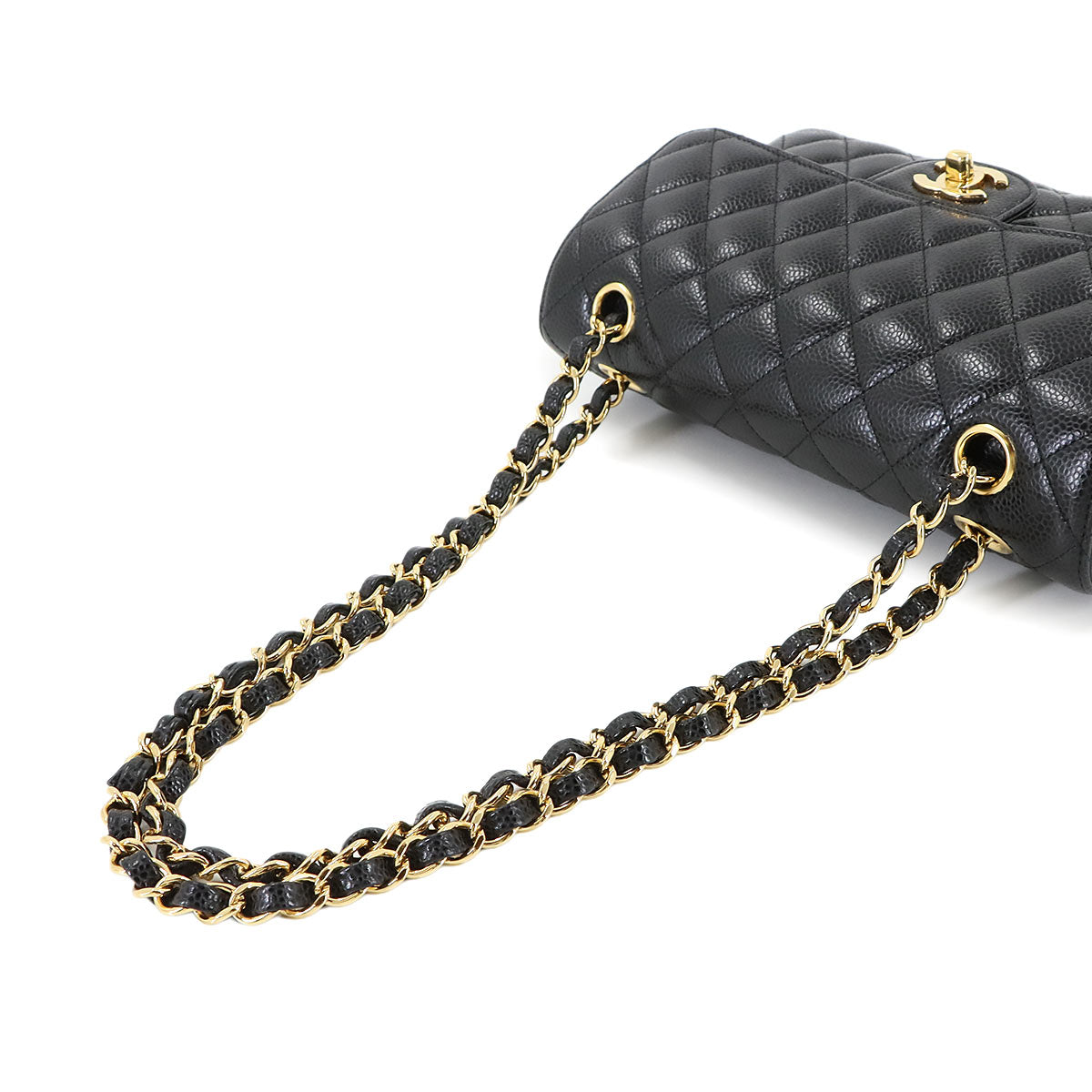 Matelasse 23 Chain Shoulder Bag Leather Black A01113