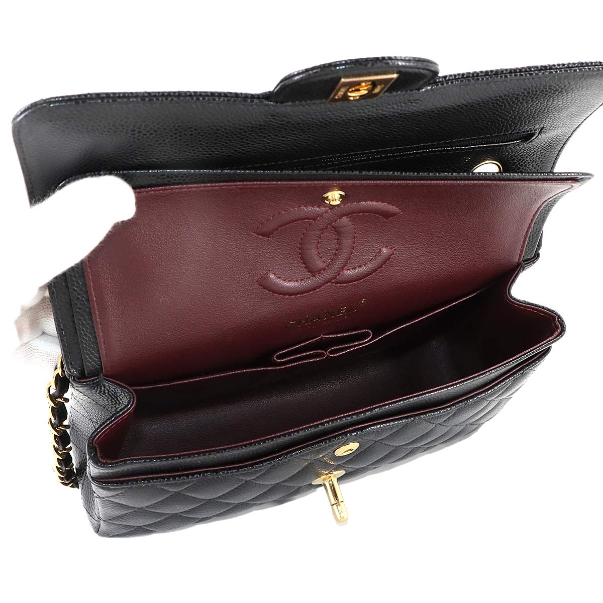 Matelasse 23 Chain Shoulder Bag Leather Black A01113