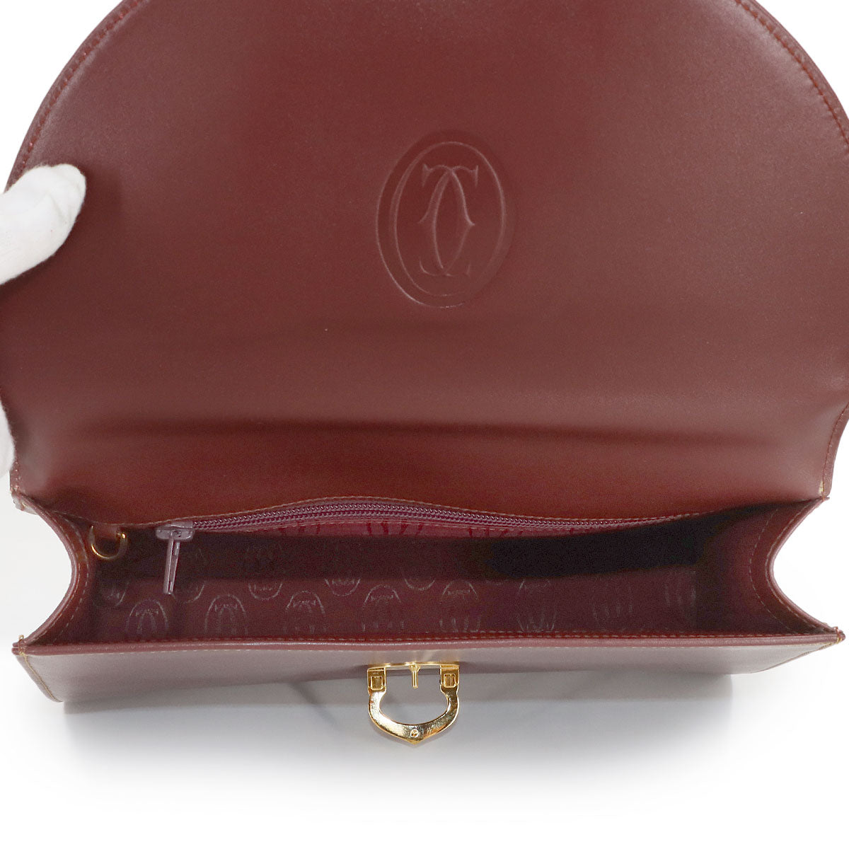 Must Line Hand Bag Leather Bordeaux Purse